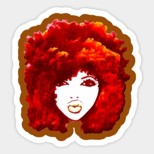 Afro Hair Curly Red Fire Autumn Natural Hair T-Shirt Sticker